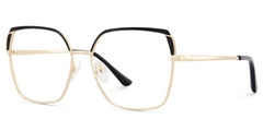 Shayla Square Black metal Glasses