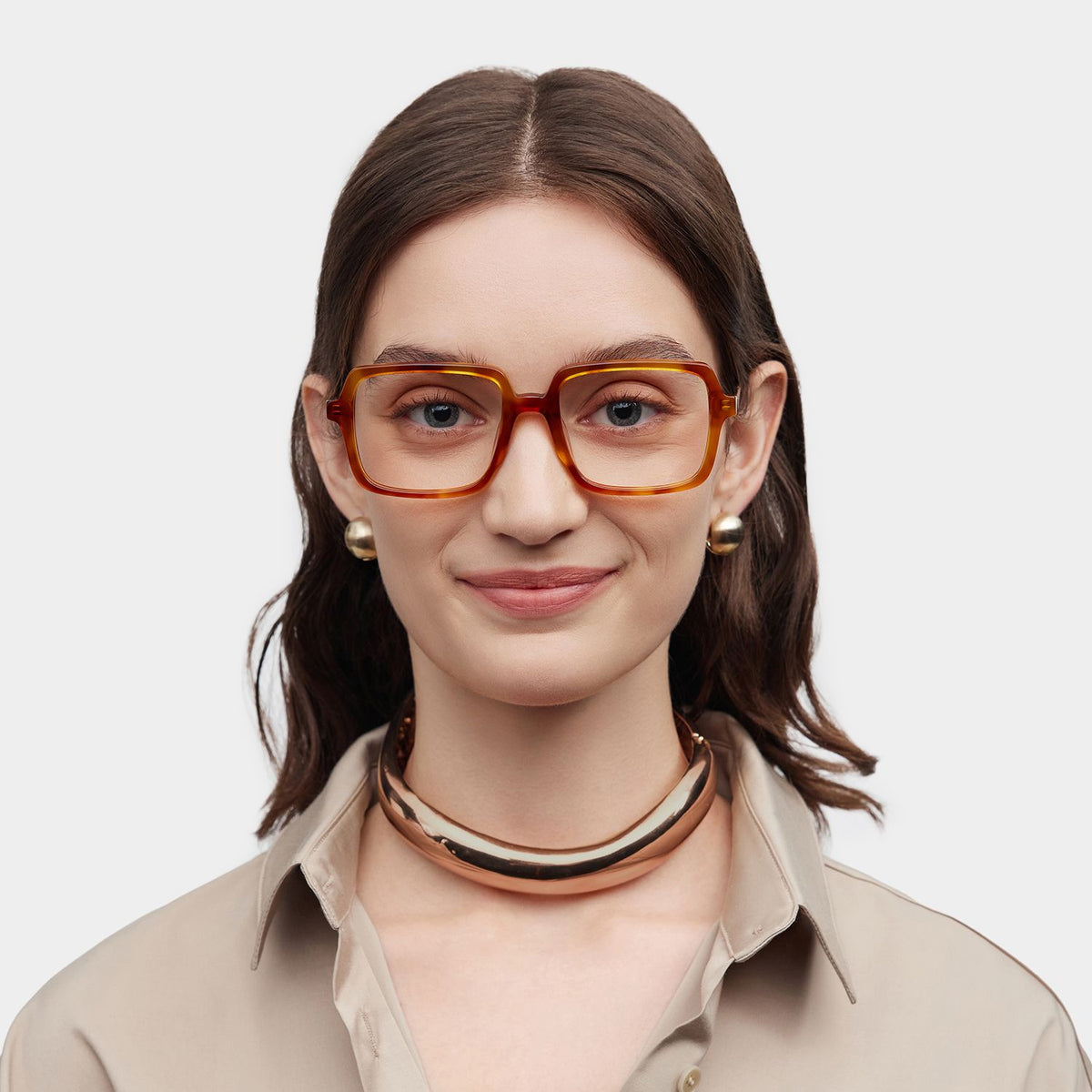 Beatrice Rectangle Yellow mixed Glasses