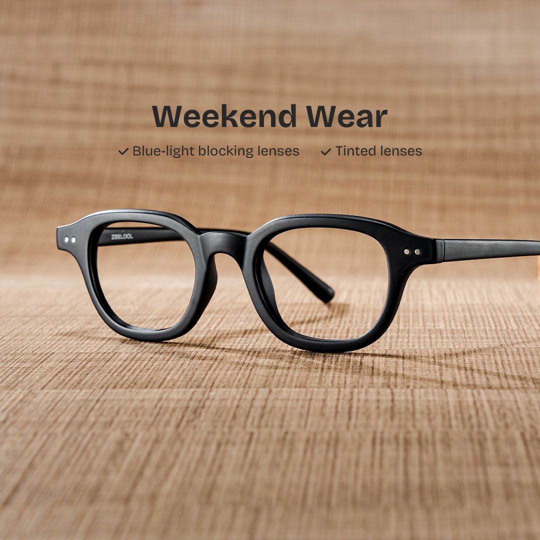 Amber Square Black TR90 Glasses