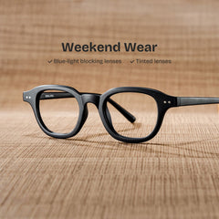 Amber Square Black TR90 Glasses