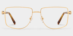 Felicity Geometric Gold yellow metal Glasses