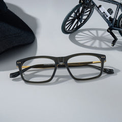 Cozy Rectangle Dark Gray acetate Glasses