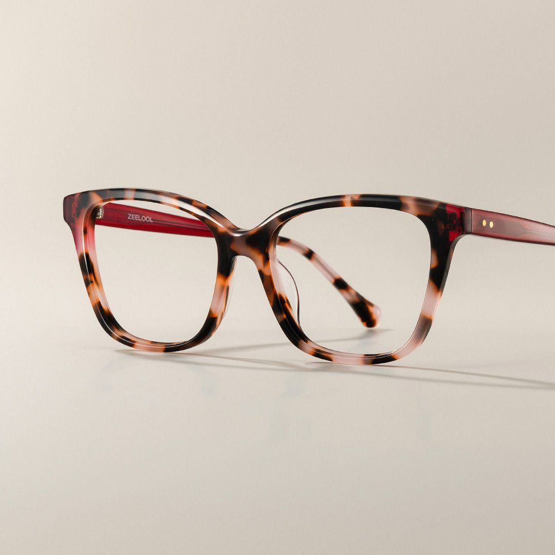 Lena Square Pink Tortoise acetate Glasses