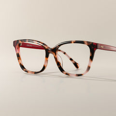 Lena Square Pink Tortoise acetate Glasses