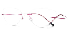 Evelyn Cat eye Pink titanium Glasses