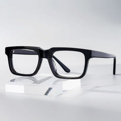 Larsen Rectangle Black acetate Glasses