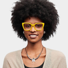 Julius Butterfly Yellow acetate Glasses