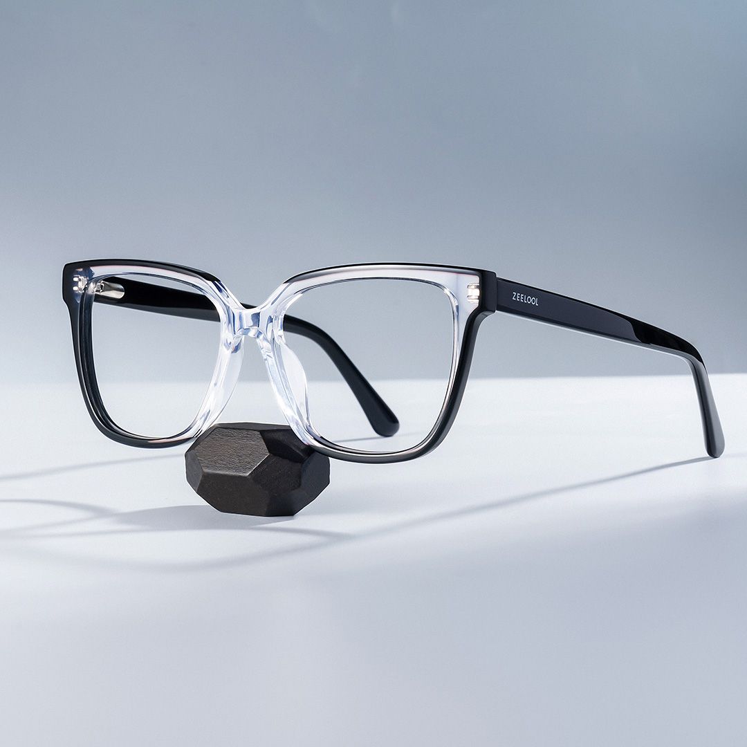 Benguie Square Black Clear acetate Glasses