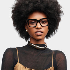 Caius Square Black acetate Glasses