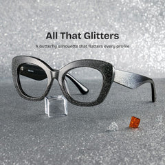 Mireille Butterfly Black acetate Glasses