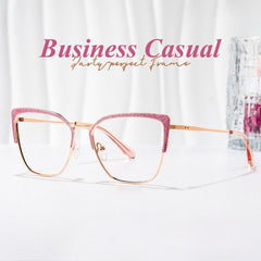 Javier Rectangle Pink metal Glasses