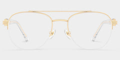 Emily Aviator Light Gold metal Glasses