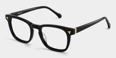 Heather Square Black acetate Glasses