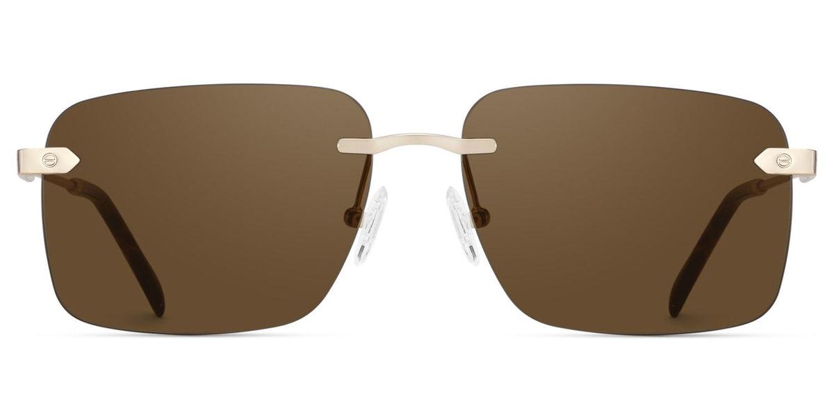 Rey Rectangle Gold Metal Glasses