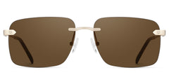 Rey Rectangle Gold Metal Glasses