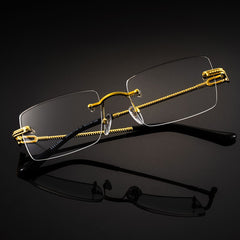 Peavy Rectangle Gold metal Glasses