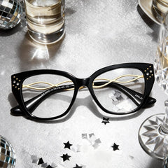 Alma Butterfly Black acetate Glasses