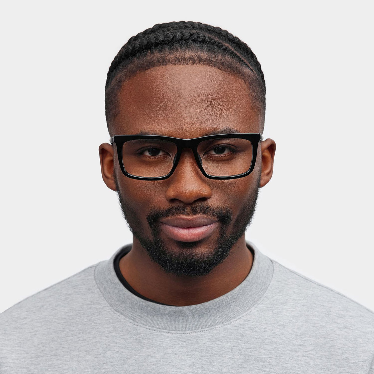 Ease Rectangle Black acetate Glasses