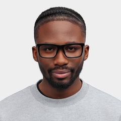 Ease Rectangle Black acetate Glasses