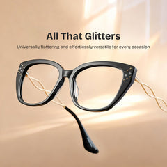 Alma Butterfly Black acetate Glasses
