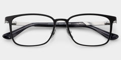 Aubrey Rectangle Black metal Glasses