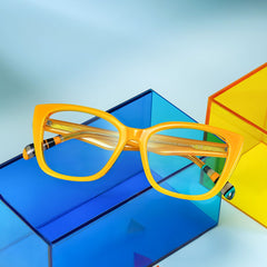 Julius Butterfly Yellow acetate Glasses