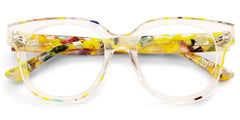 Jett Square Yellow Clear acetate Glasses