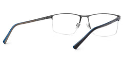 Graniela Rectangle Gray Metal Glasses