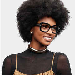 Neon Square Black acetate Glasses