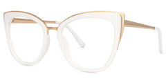 Ruiz Cat eye White mixed Glasses