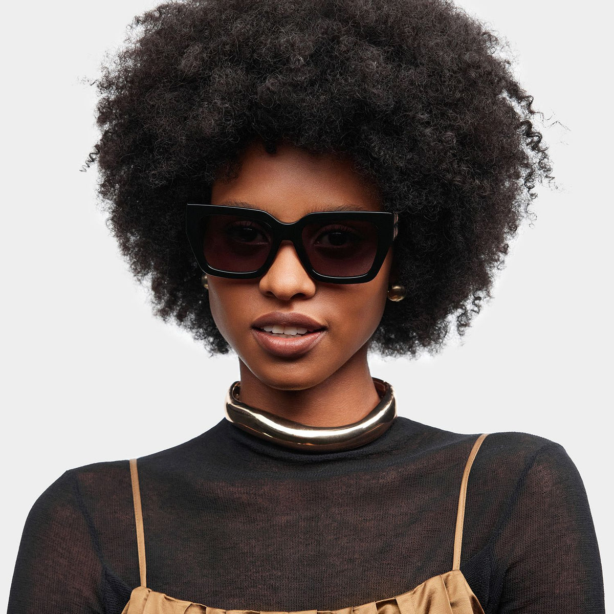 Maddox Square Black acetate Glasses