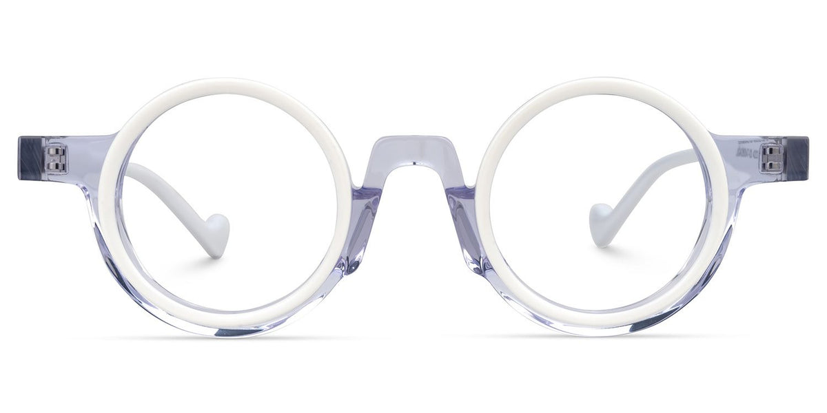 Glanton Round White acetate Glasses
