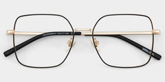 Abigail Square Black metal Glasses