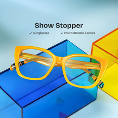 Julius Butterfly Yellow acetate Glasses
