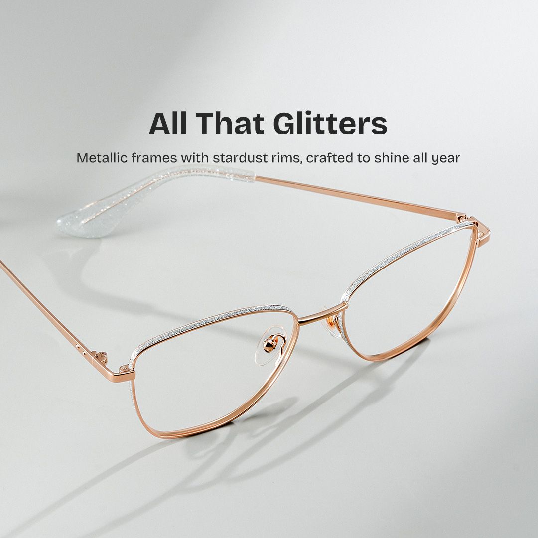 Skyler Butterfly Rose Gold metal Glasses