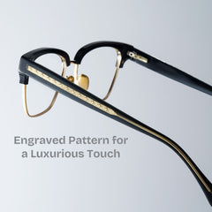 Ellis Browline Black Gold mixed Glasses