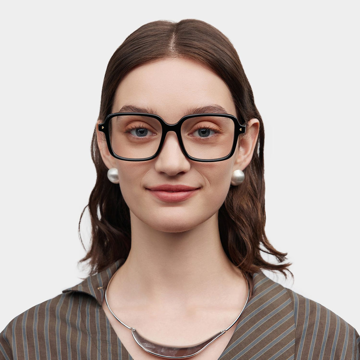 Talia Square Black acetate Glasses