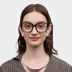 Talia Square Black acetate Glasses