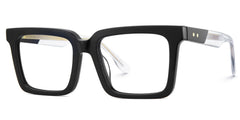 Hattie Rectangle Black acetate Glasses