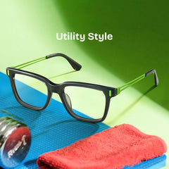 Axel Rectangle Gray mixed Glasses