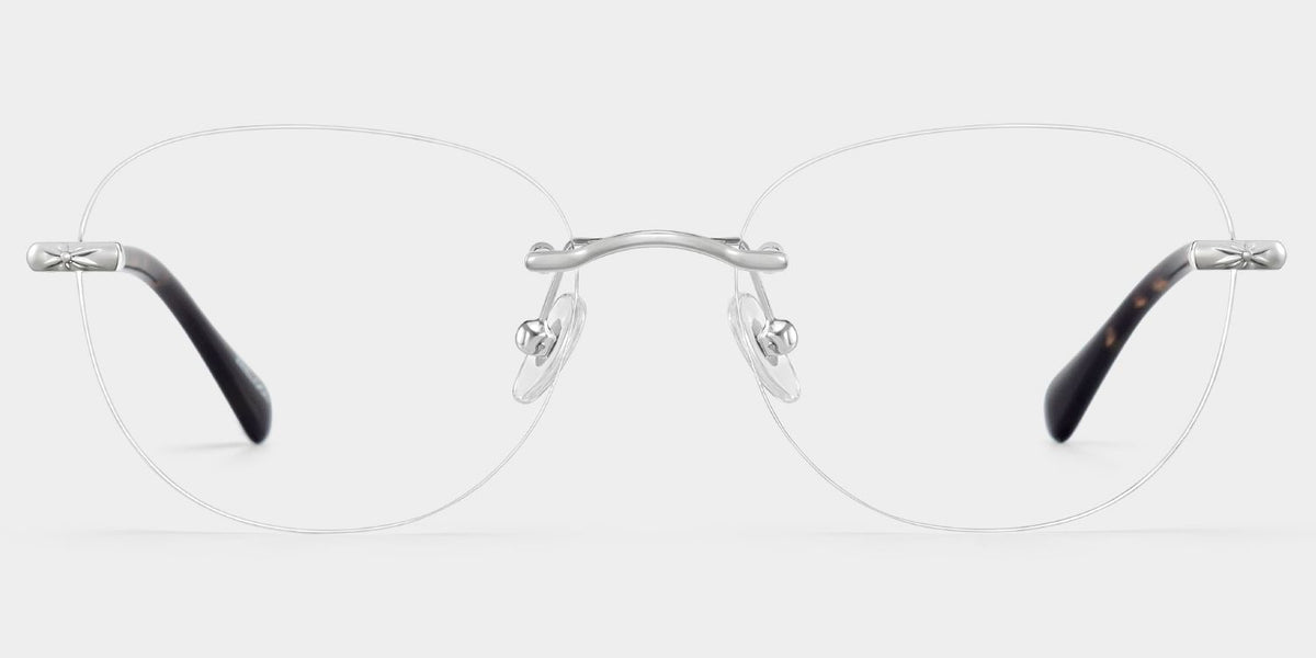 Jennifer Round Silver metal Glasses