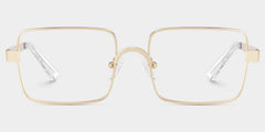 Gavin Rectangle Gold metal Glasses