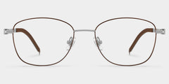 Nicole Rectangle Brown metal Glasses