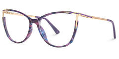 Yomary Cat eye Purple-Tortoise mixed Glasses
