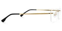 Cetina Rectangle Gold metal Glasses