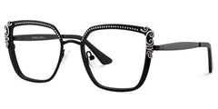 Frieze Rectangle Black metal Glasses