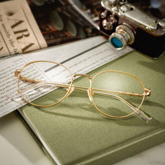 Ian Round Gold metal Glasses