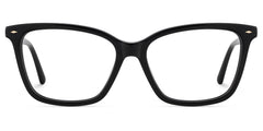 Theo Rectangle Black acetate Glasses