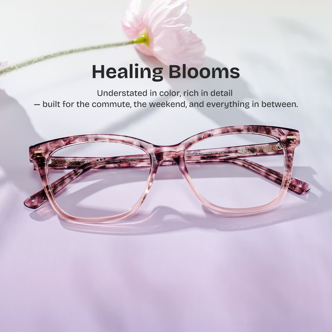 Sawyer Rectangle Pink acetate Glasses