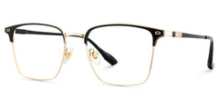 Dawson Rectangle Black Gold metal Glasses
